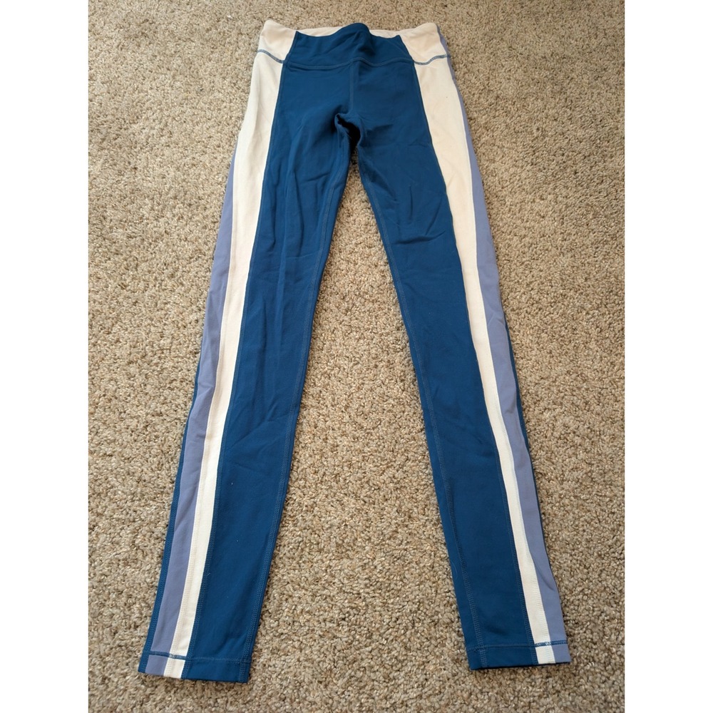 Athleta Girl Blue Colorblock Performance Leggings Kids XL 14 Activewear